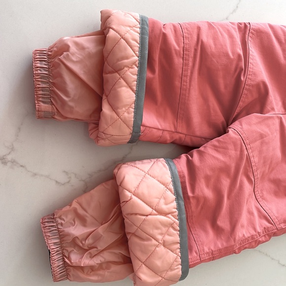 Hanna Anderson outer wear, insulated snow overalls size 80, in pink (blush). - Picture 3 of 6